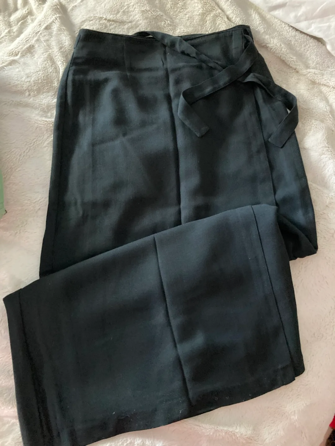 Black full length wrap skirt thumbnail
