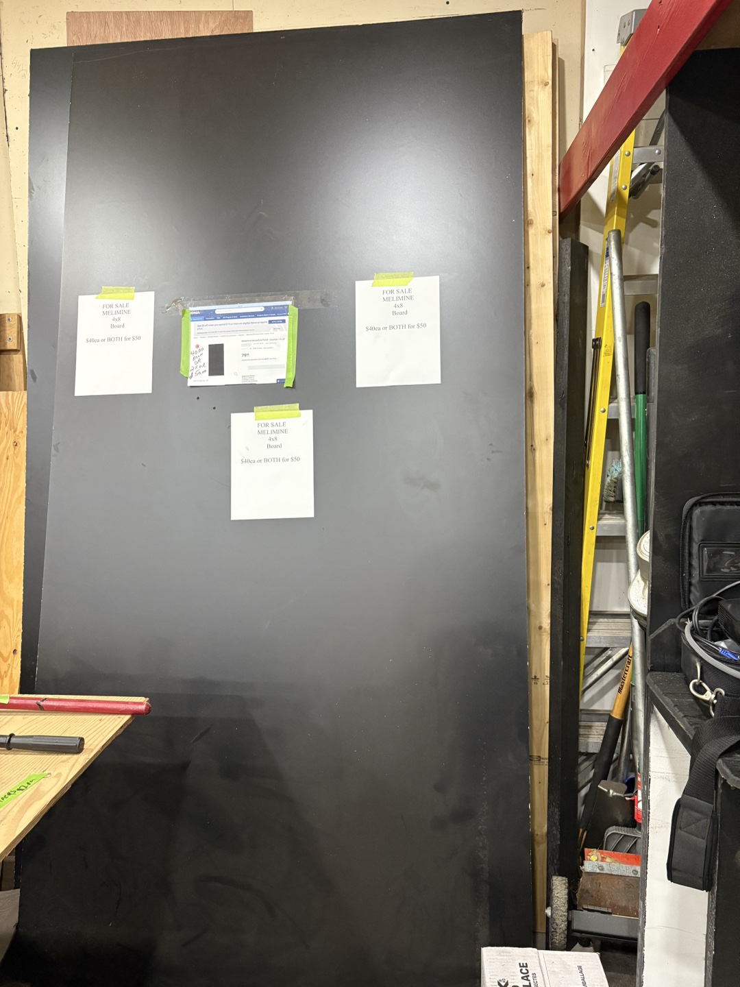 4x8. 3/4” Melamine Black Board
