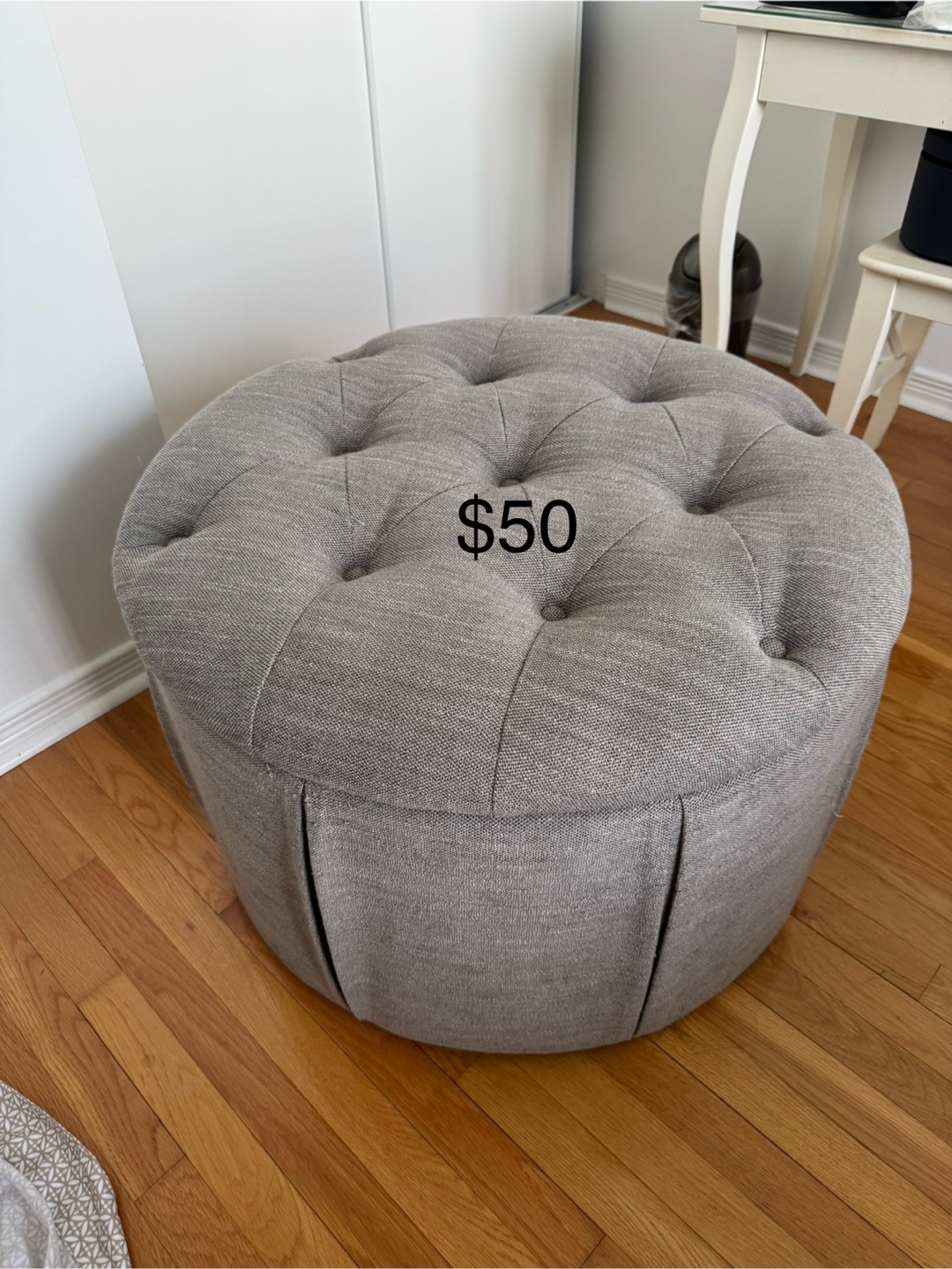 Grey Storage Ottoman