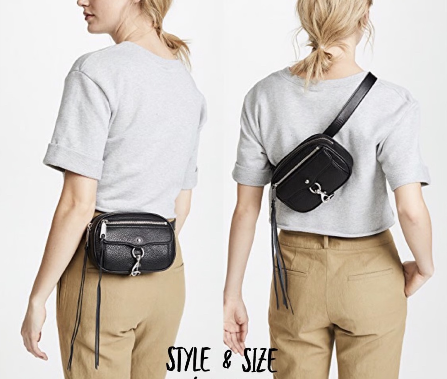 Rebecca Minkoff Blythe Pebbled Belt Bag Black