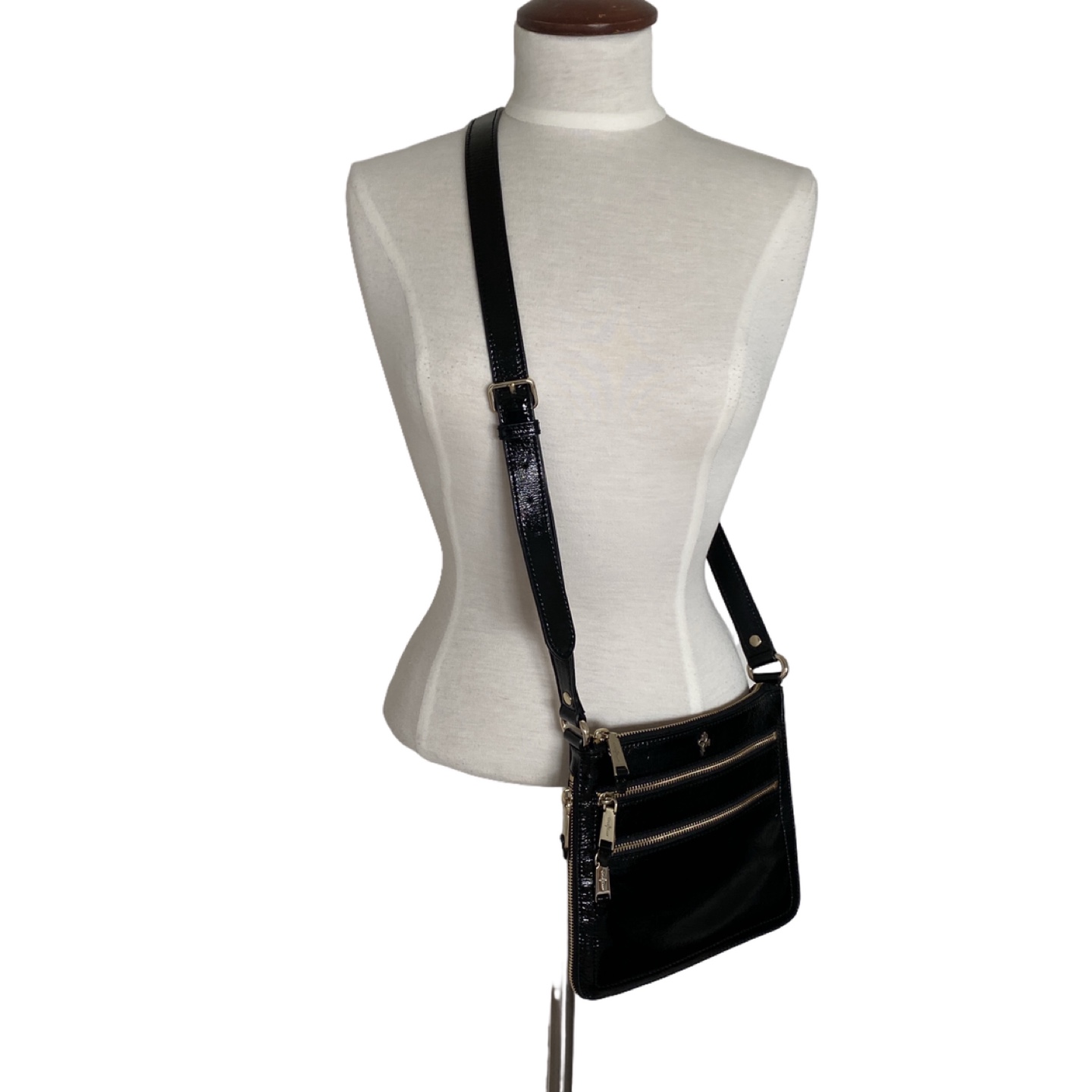 Cole Haan Village Sheila Crossbody Bag Patent Leather Black - photo 2