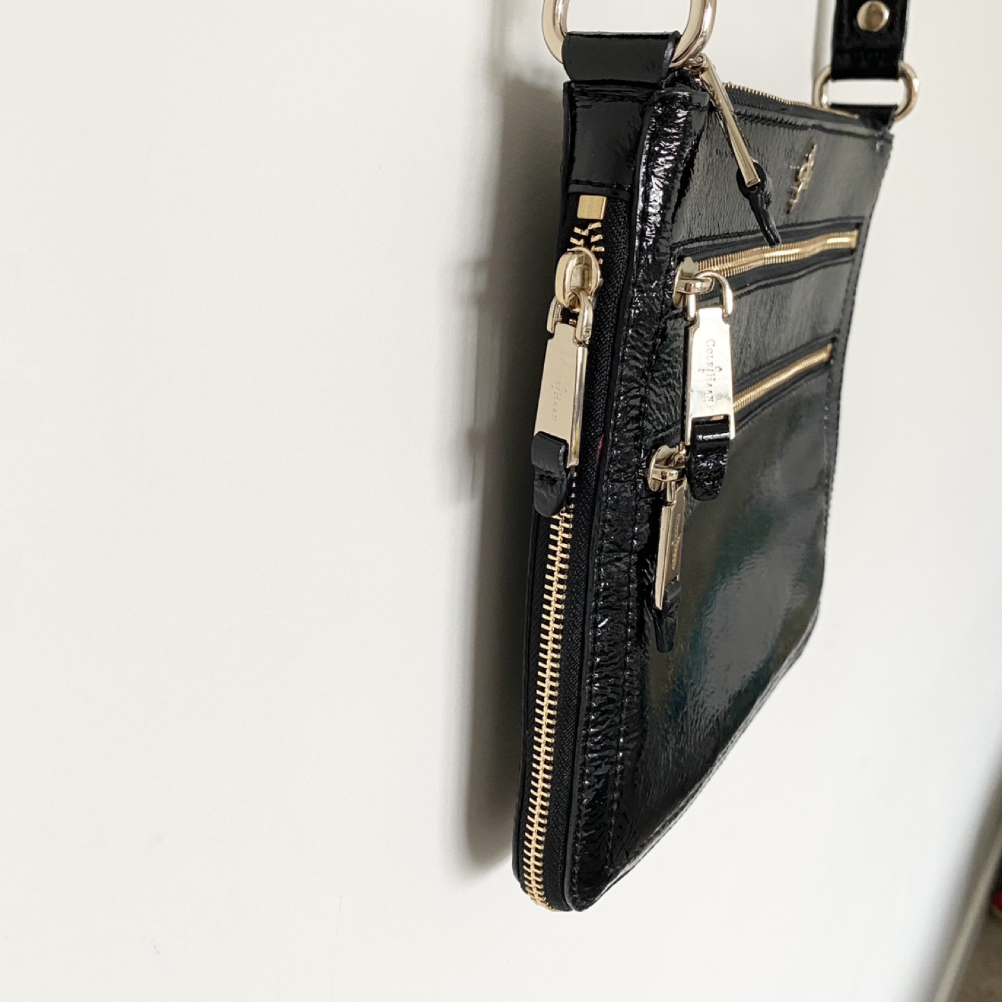Cole Haan Village Sheila Crossbody Bag Patent Leather Black - photo 4