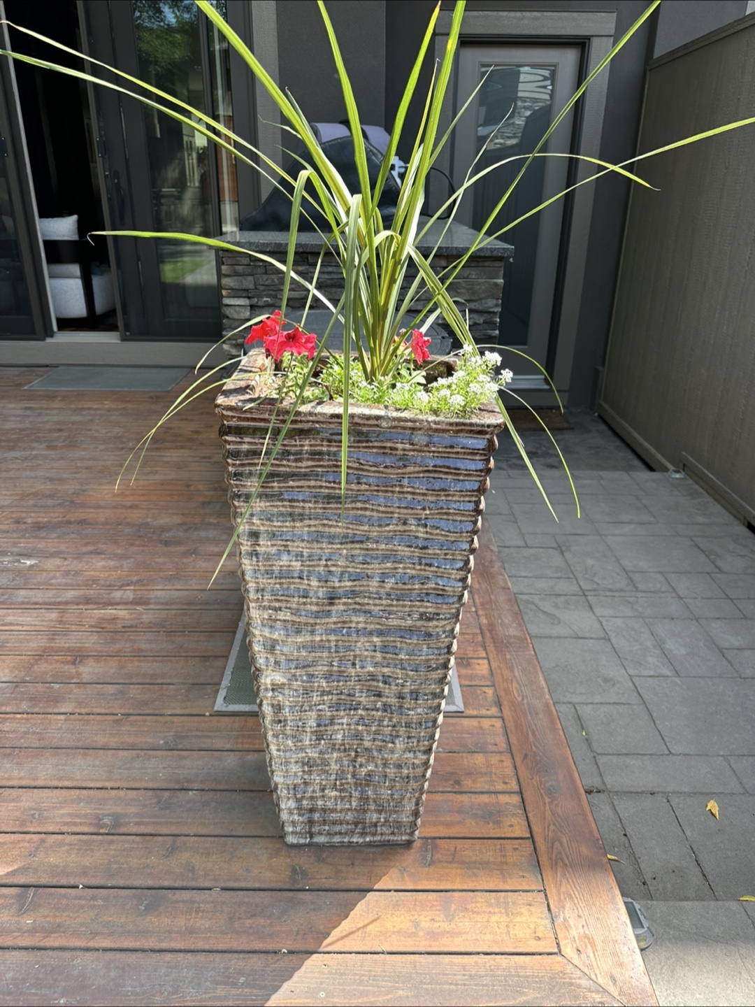 SOLD (verbal) Tall Square Ceramic Planters (2)