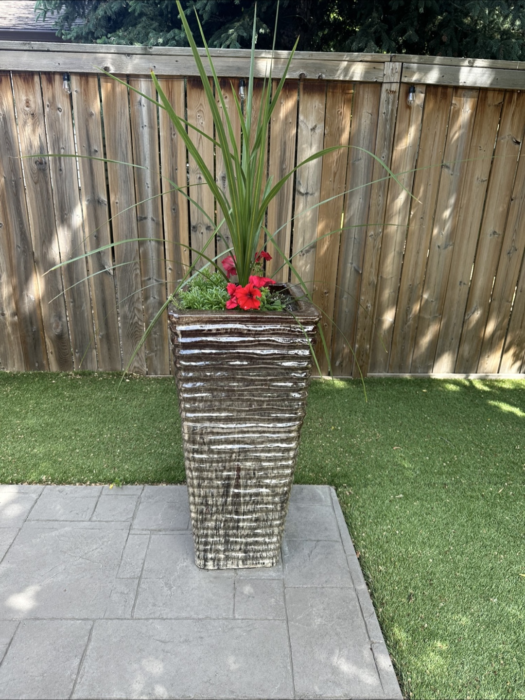 SOLD (verbal) Tall Square Ceramic Planters (2) - photo 2