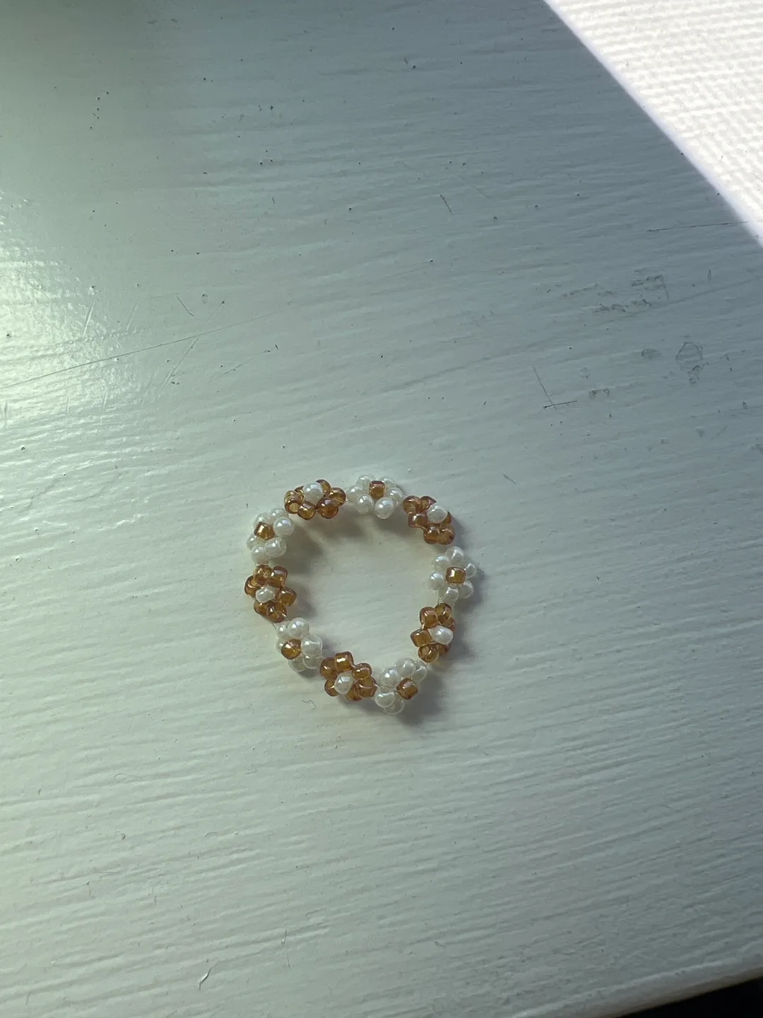 Flower beaded ring thumbnail