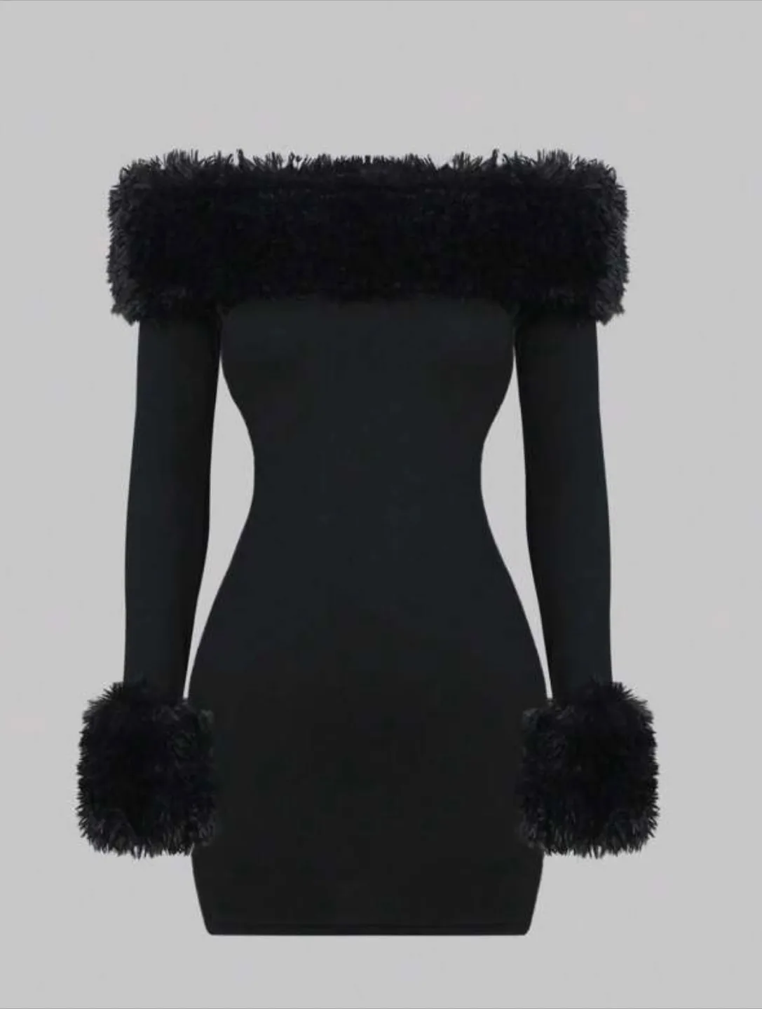Off-the-shoulder black dress thumbnail