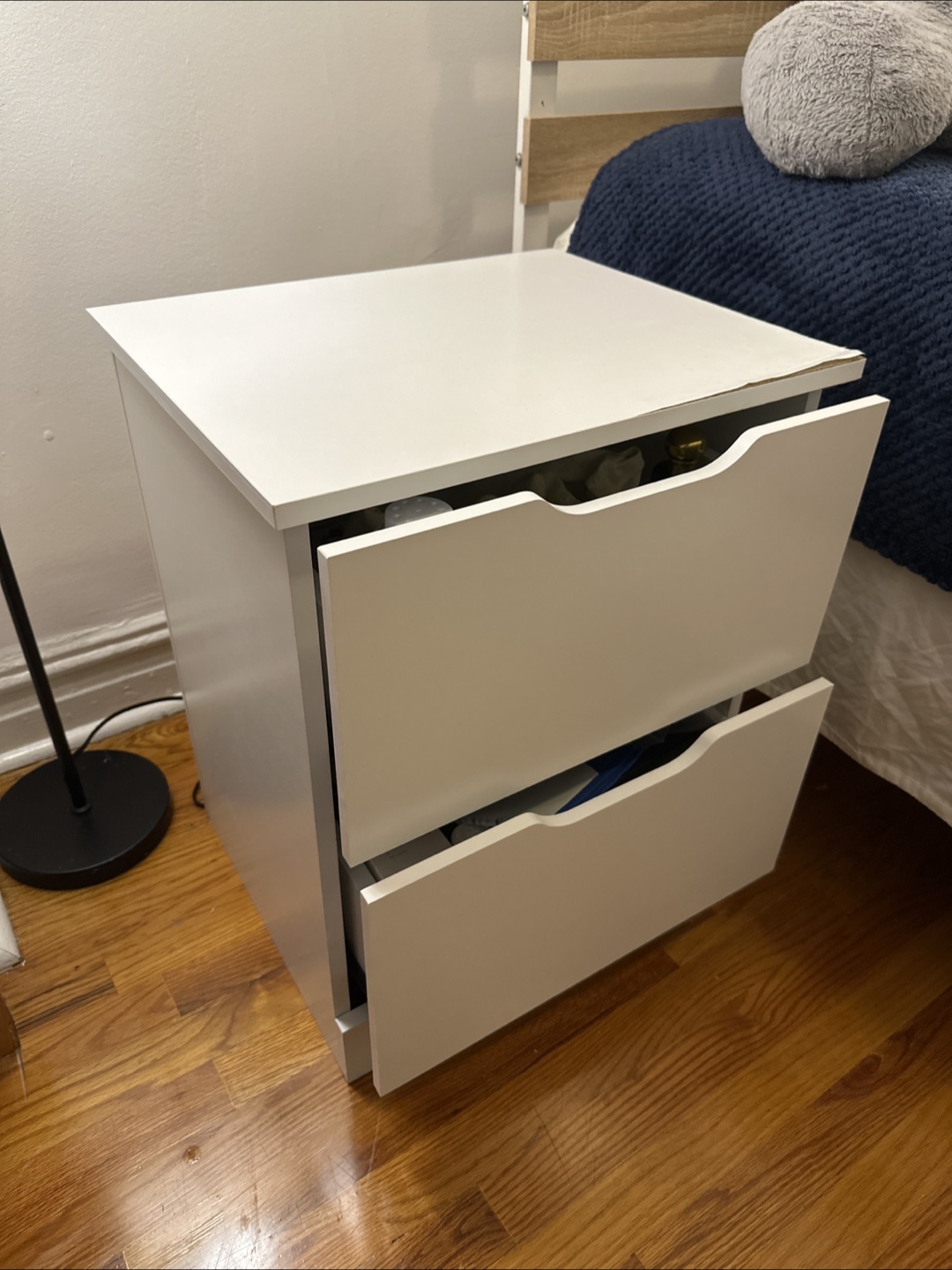 1 White Nightstand with Drawers - photo 4