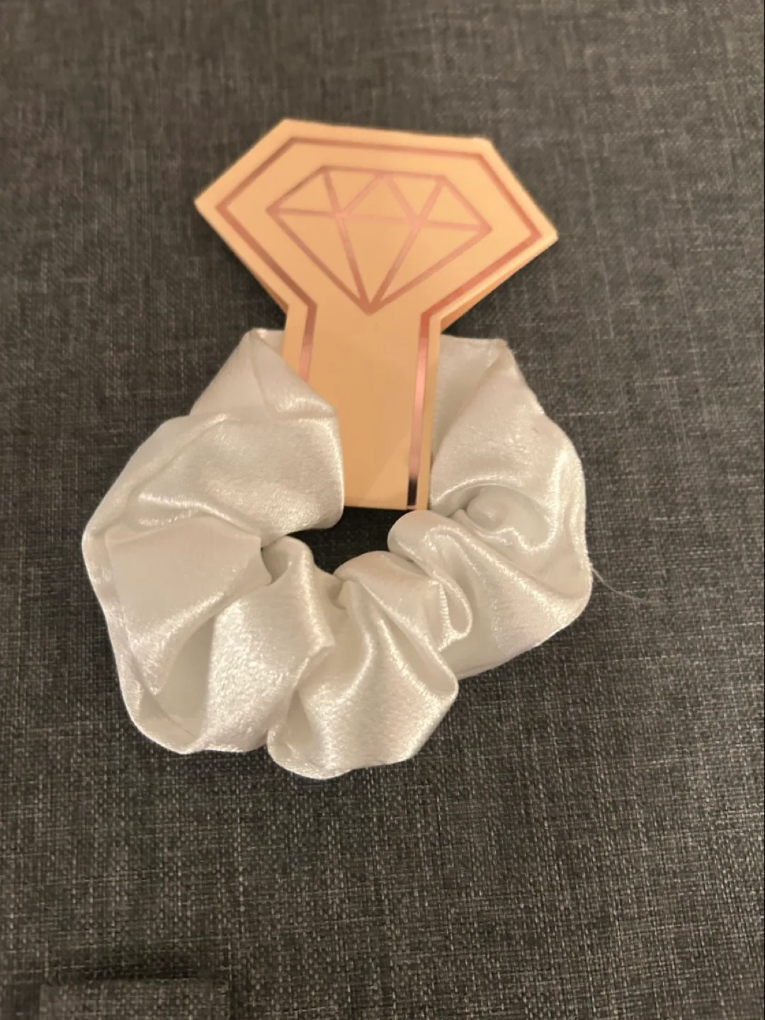 White Satin Scrunchie thumbnail
