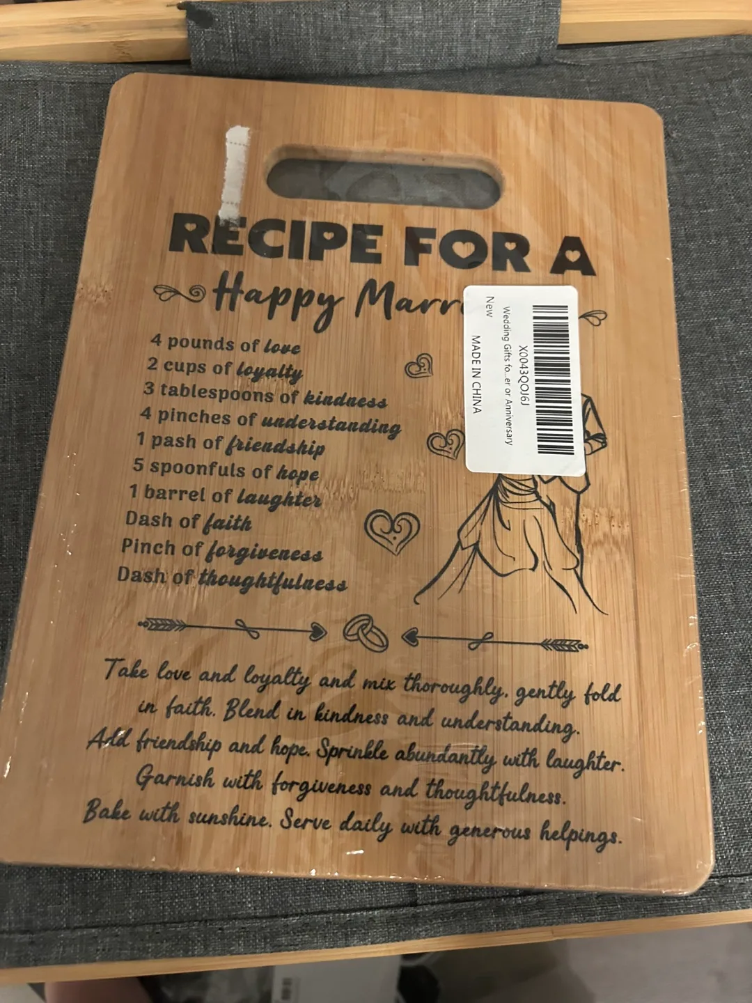 Recipe for a Happy Marriage Cutting Board thumbnail