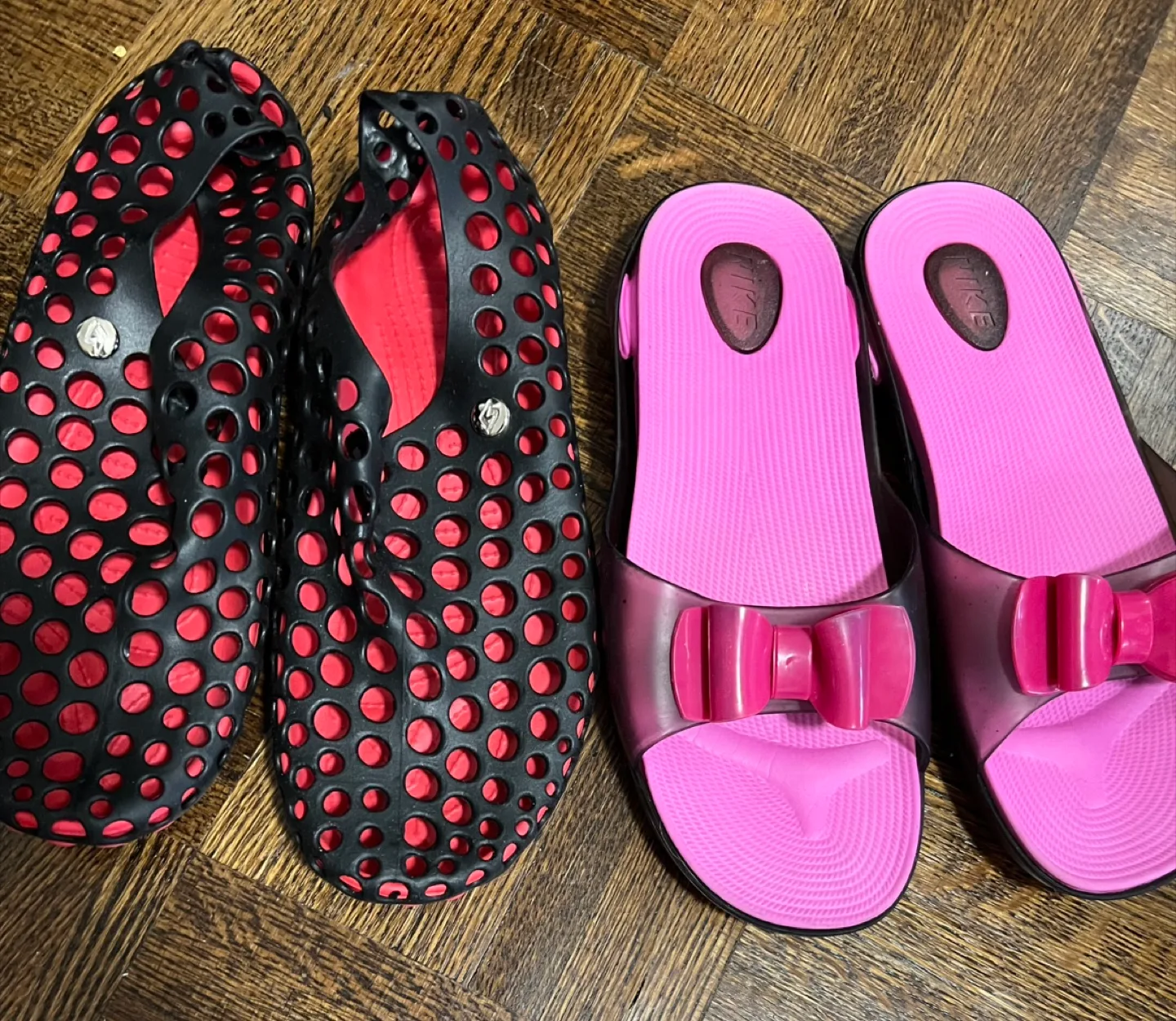 Shoes Bundle - Black & Red Perforated + Pink Sandals thumbnail