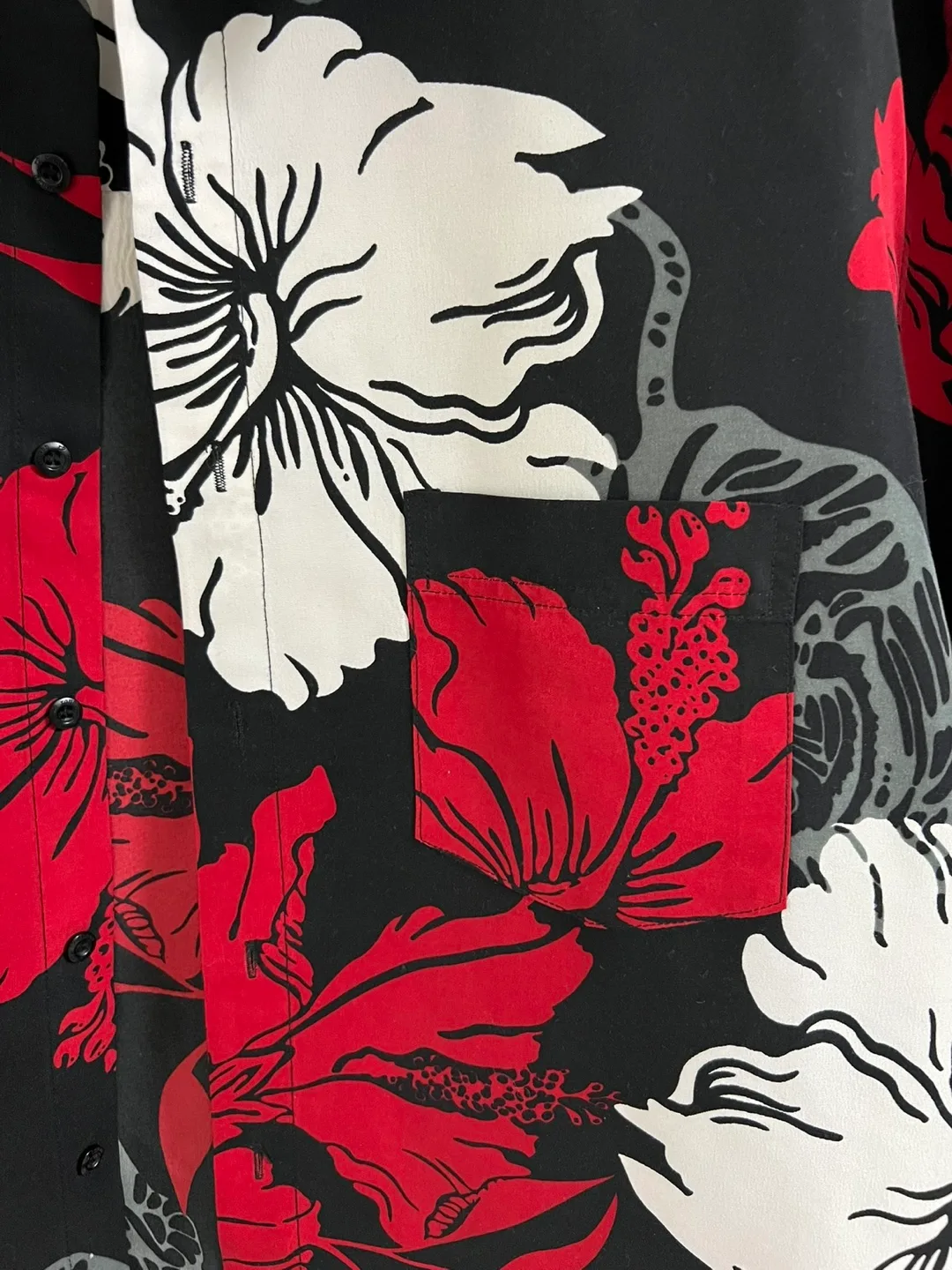 Vintage Floral Print Summer Men Short Sleeve Shirt Size M image indicator(5)