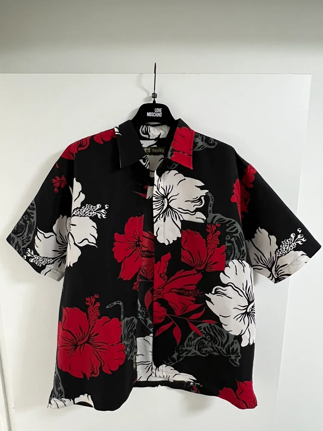 Vintage Floral Print Summer Men Short Sleeve Shirt Size M image indicator(2)