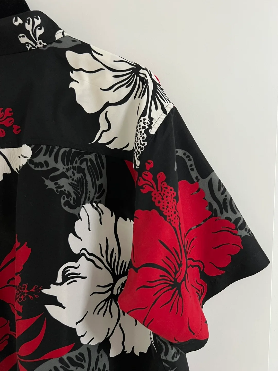 Vintage Floral Print Summer Men Short Sleeve Shirt Size M image indicator(8)