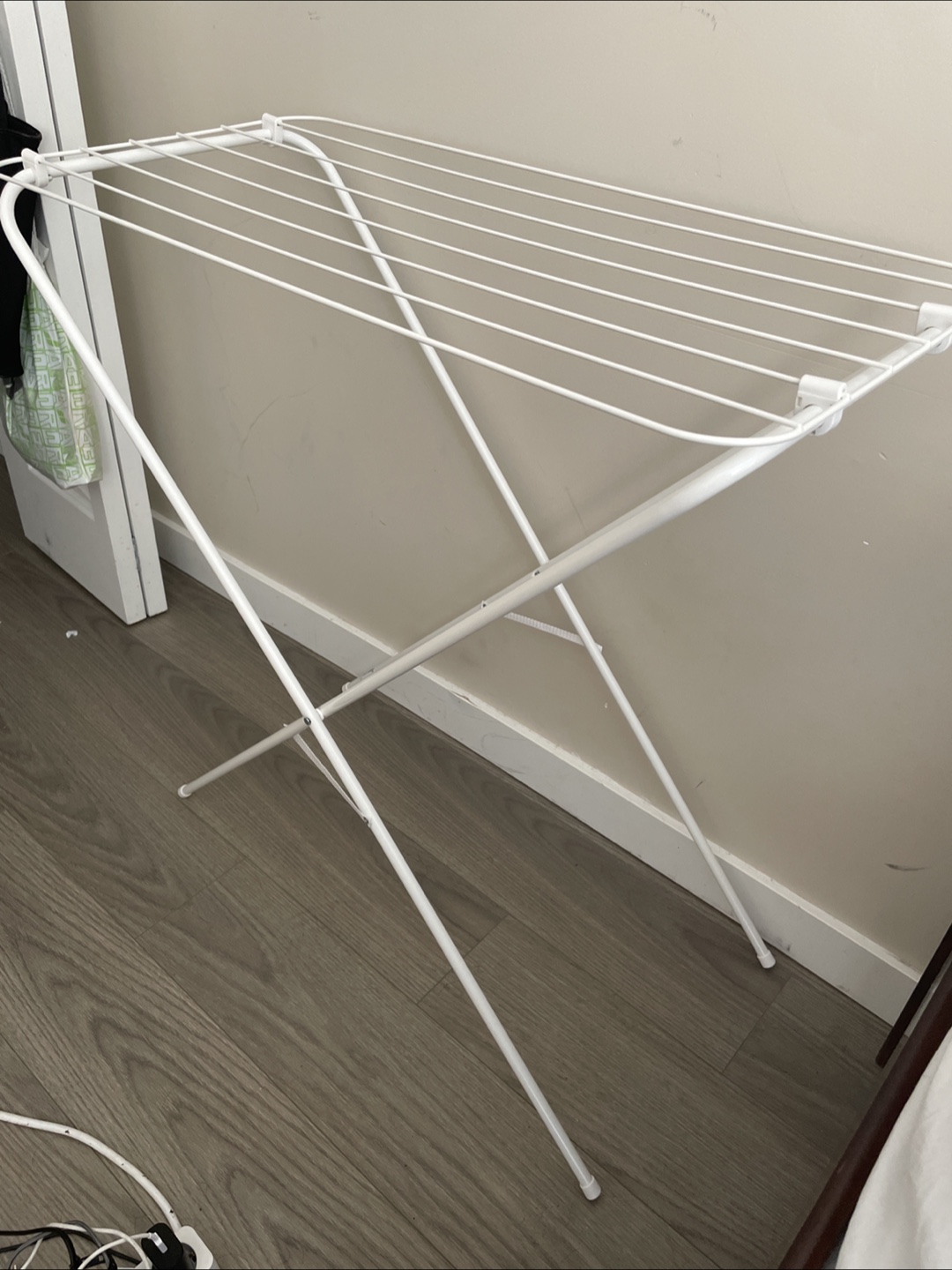 White Metal Clothes Drying Rack