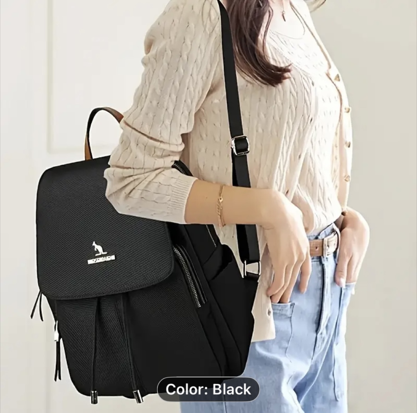 Black Backpack with Silver Accents - photo 3