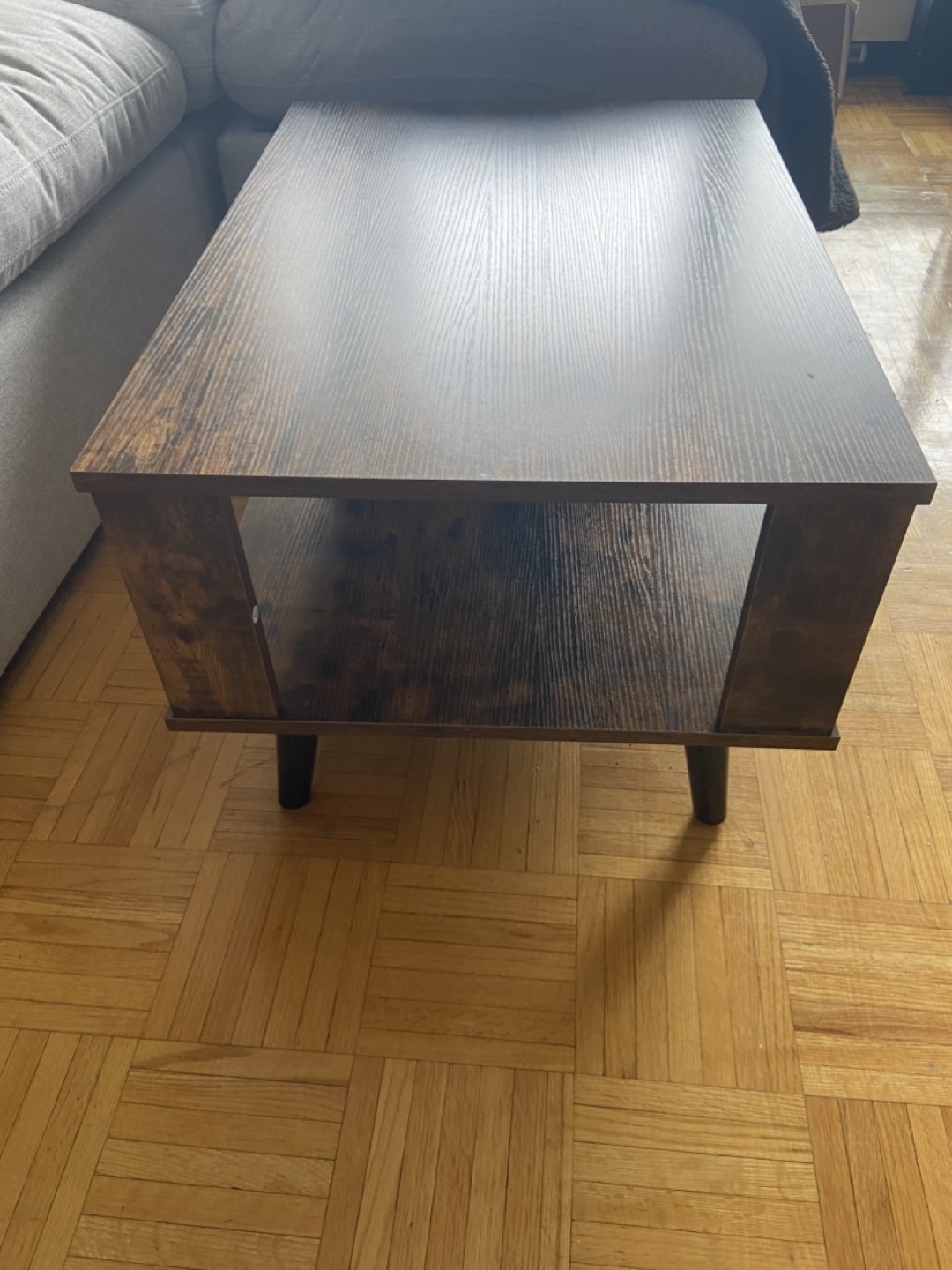 Brown Coffee Table Wood Small Spaces Apartment Living - photo 2