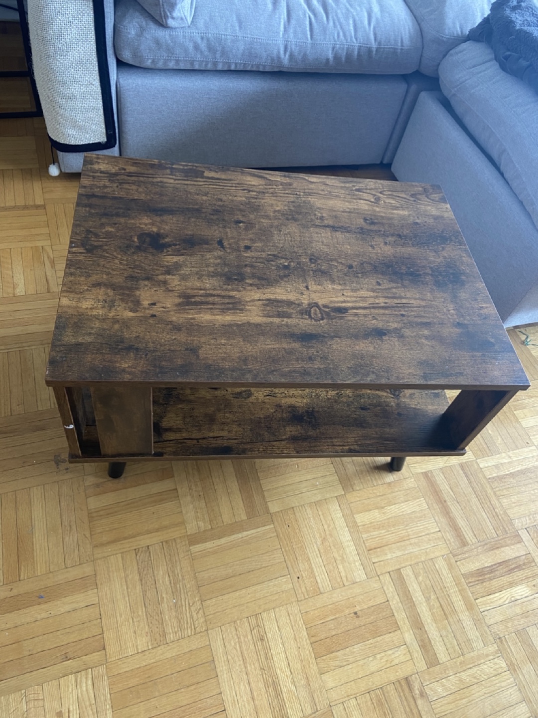 Brown Coffee Table Wood Small Spaces Apartment Living