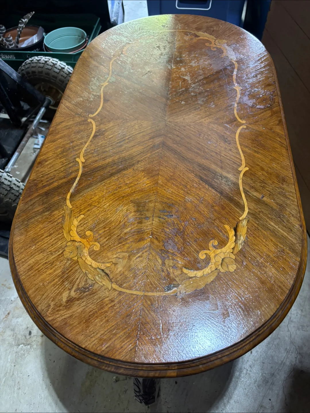 Vintage Oval Wood Table image indicator(2)