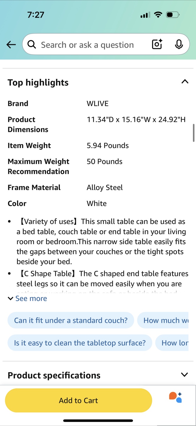 White Side Table - photo 3