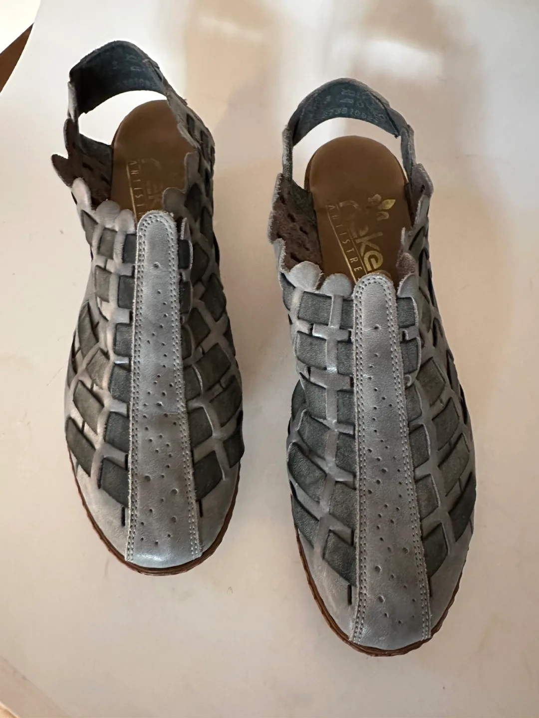 Rieker Grey Woven Slingback Sandals size 39/ US8 thumbnail