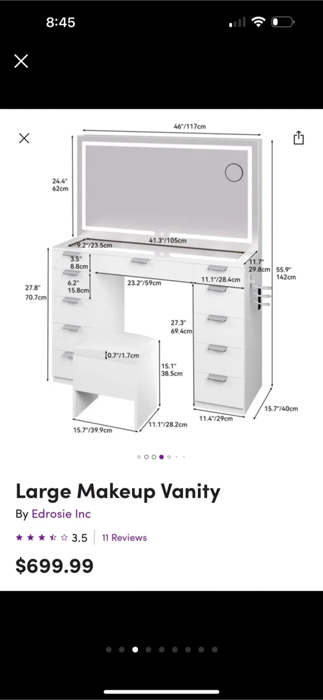 White Makeup Vanity Table image indicator(3)