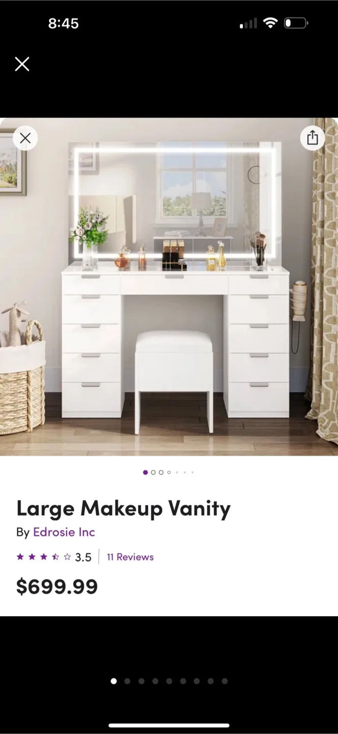 White Makeup Vanity Table thumbnail