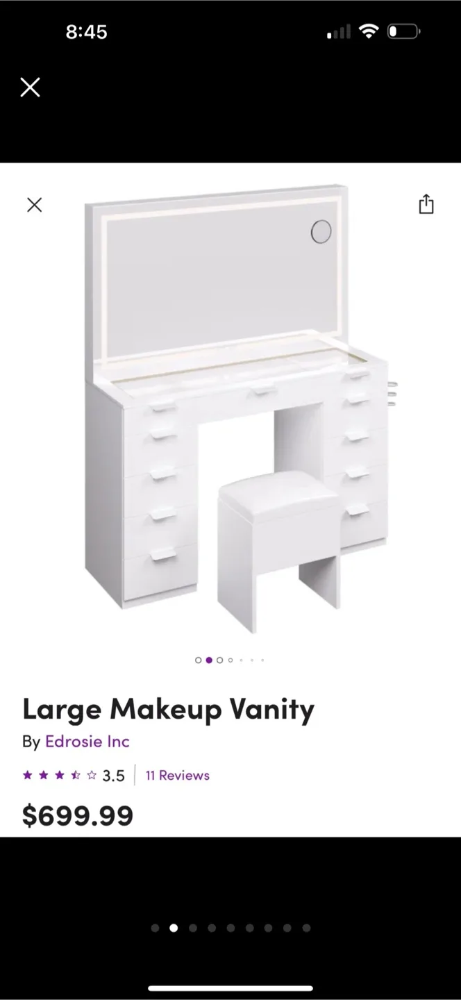 White Makeup Vanity Table image indicator(2)