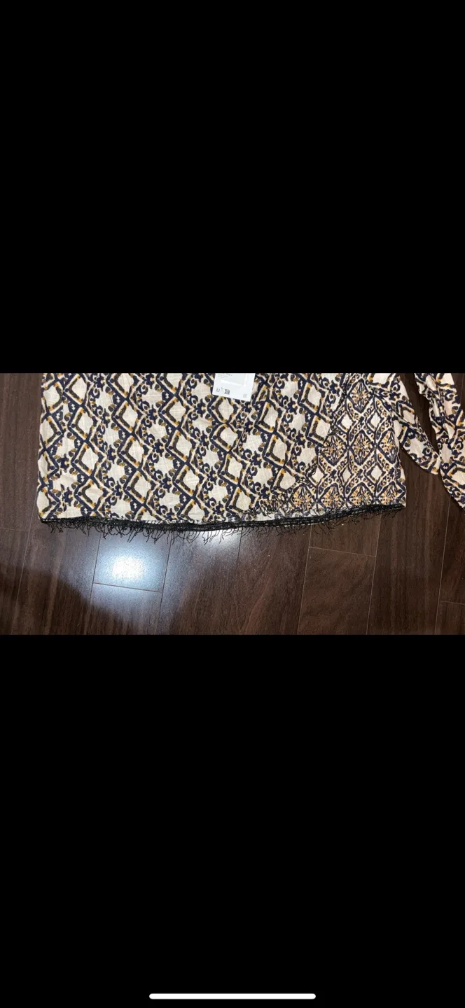 Zara Wrap Style Miniskirt with Beaded Hem image indicator(2)