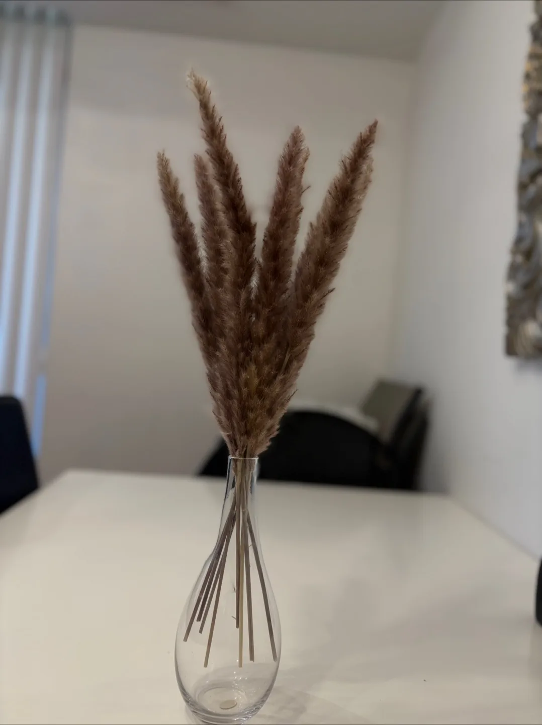 Glass Vase with Dried Pampas Grass image indicator(2)