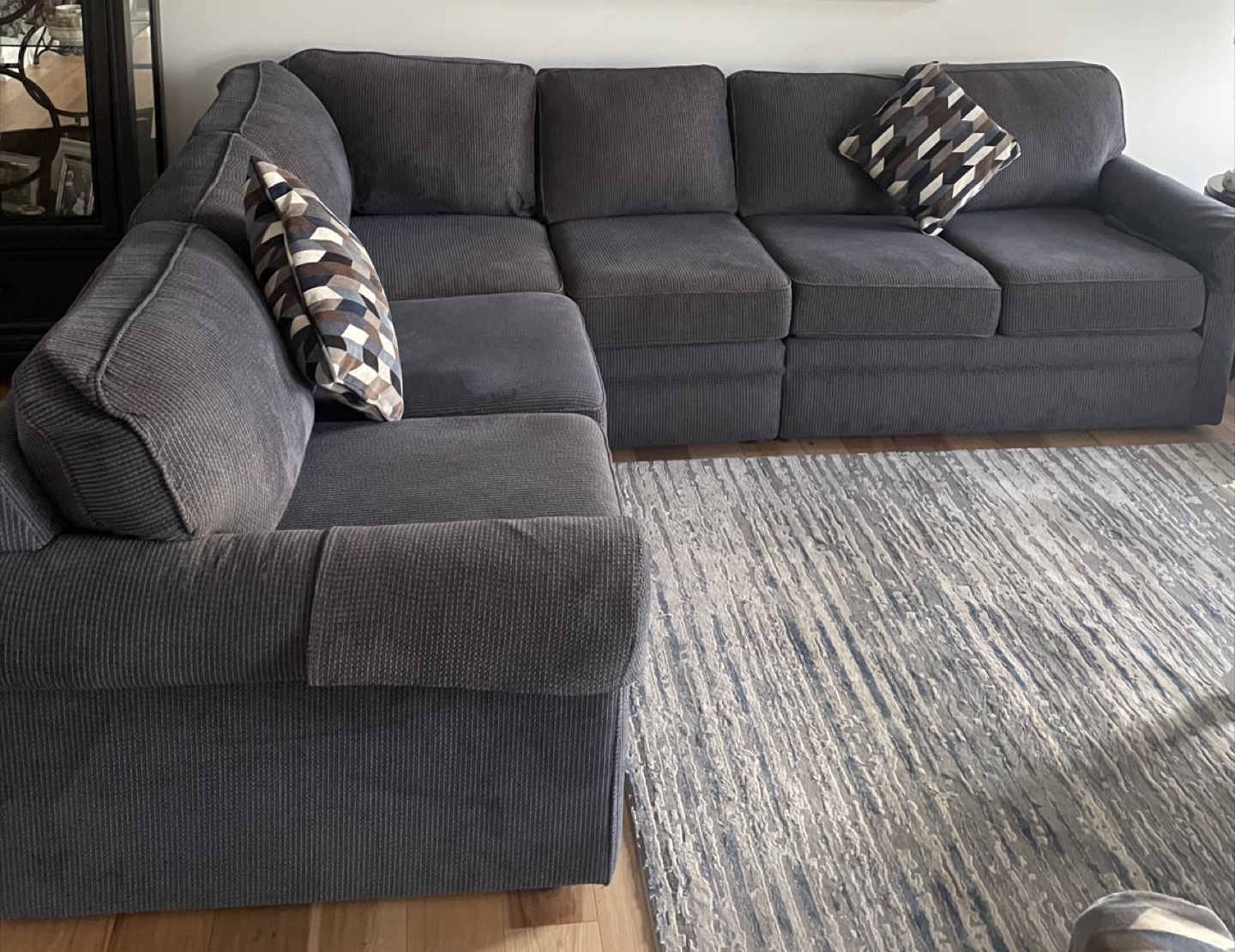 Lazy Boy Sectional Sofa-Blue - photo 2