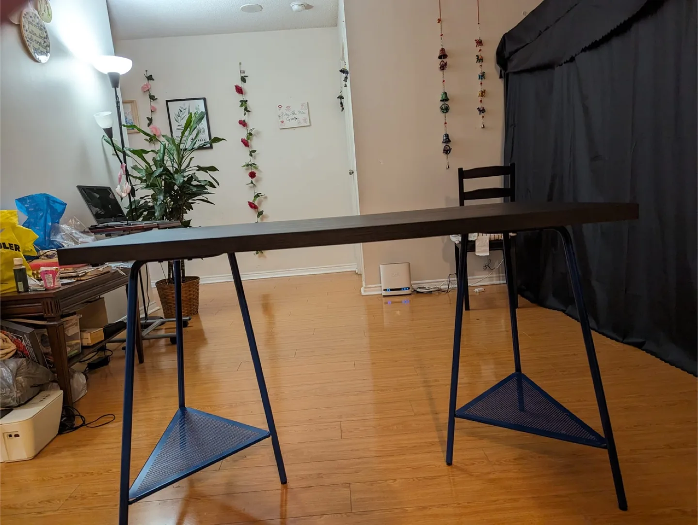 IKEA Black Dinning table with Blue Accents image indicator(3)