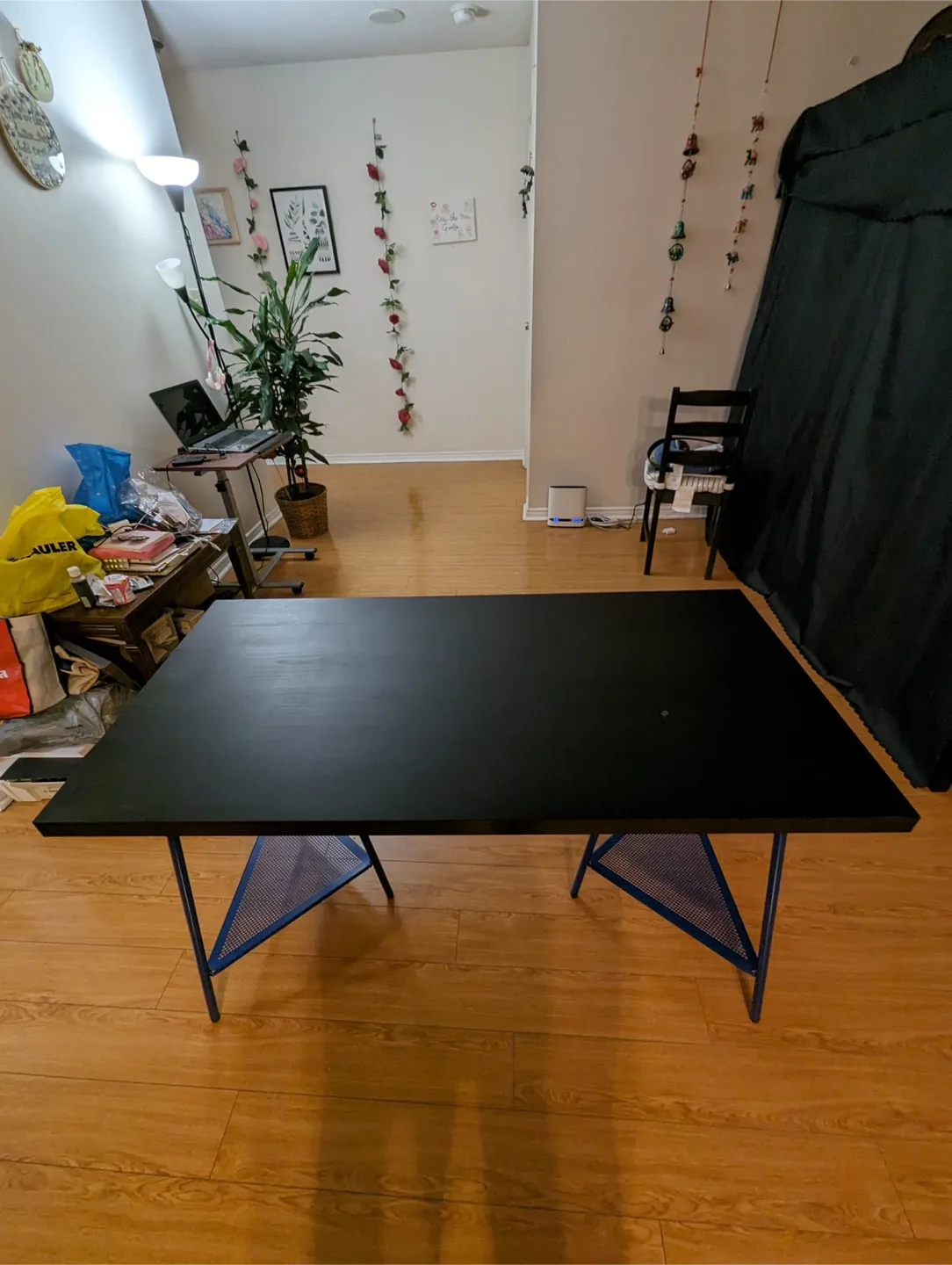 IKEA Black Dinning table with Blue Accents image indicator(7)