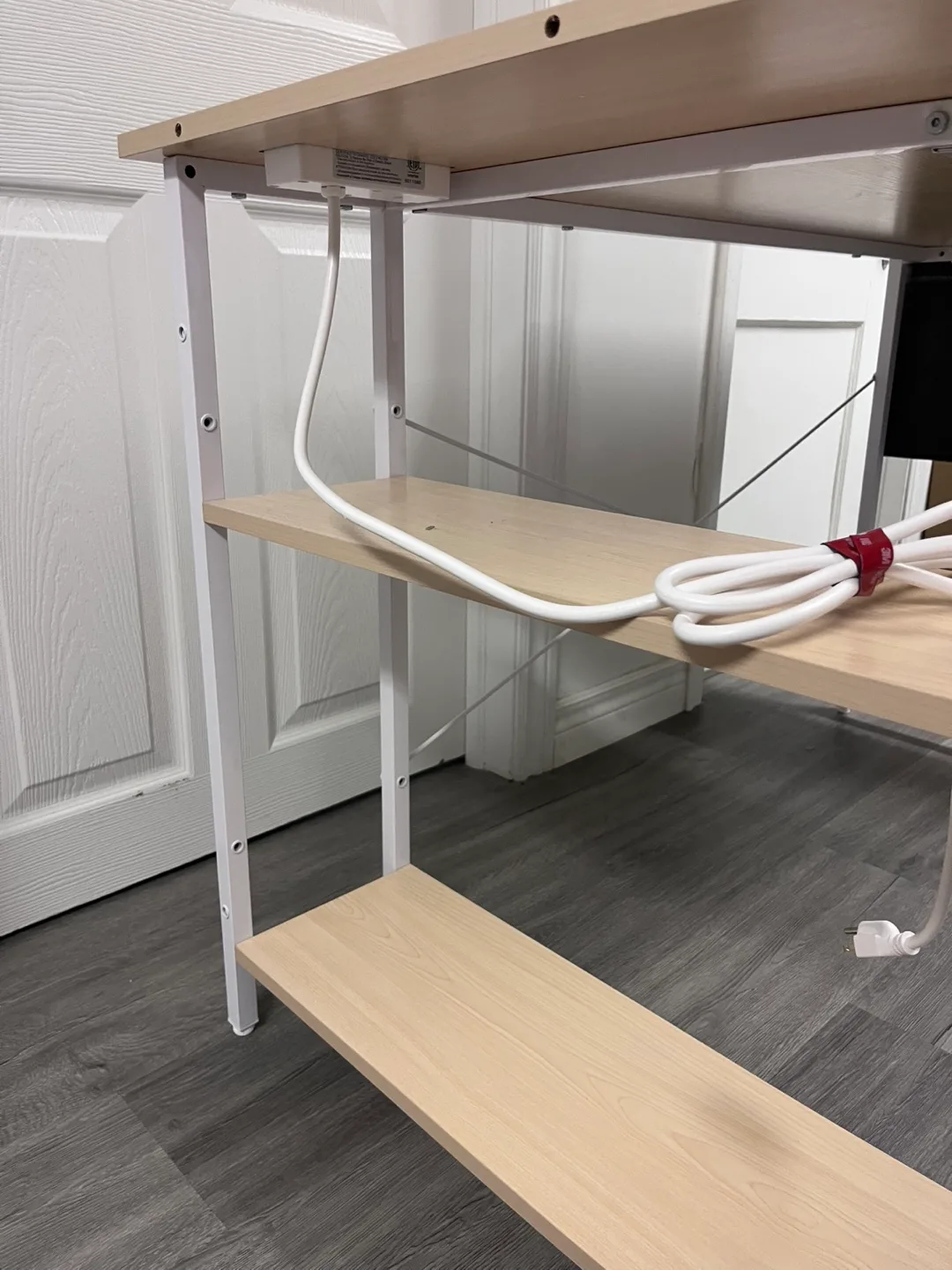 Corner L shaped computer study Desk With reversible Shelves image indicator(5)