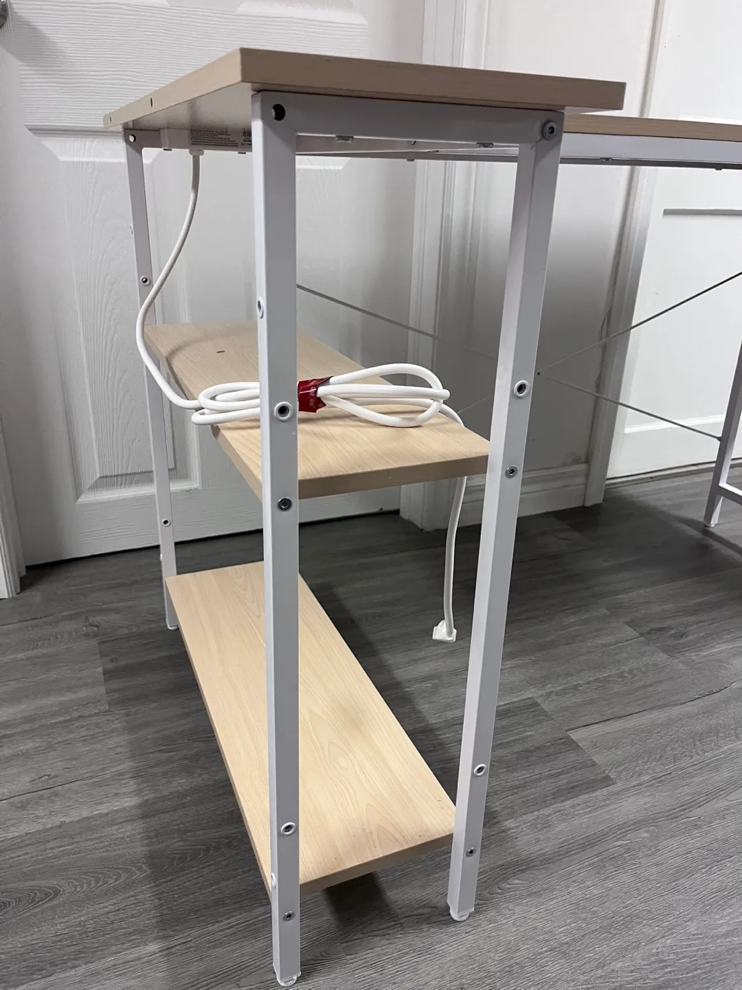 Corner L shaped computer study Desk With reversible Shelves image indicator(4)