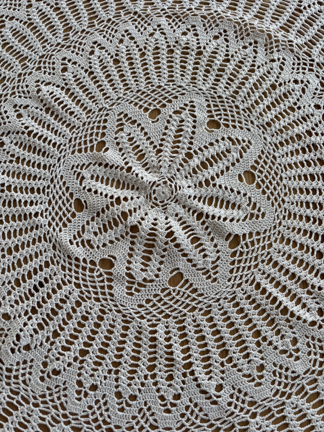 Handmade White Crochet Tablecloth