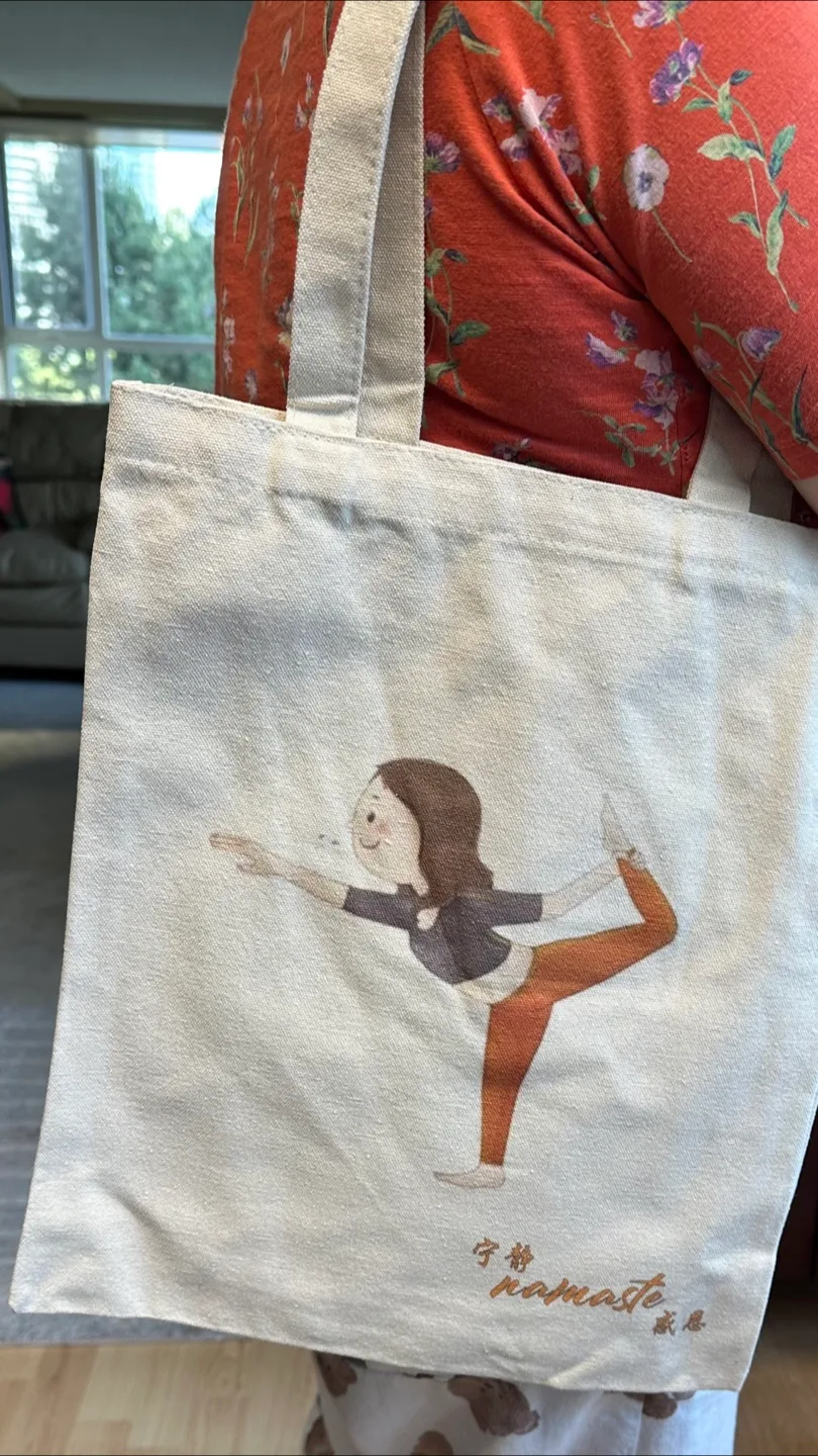 Yoga Themed Canvas Tote Bag image indicator(2)