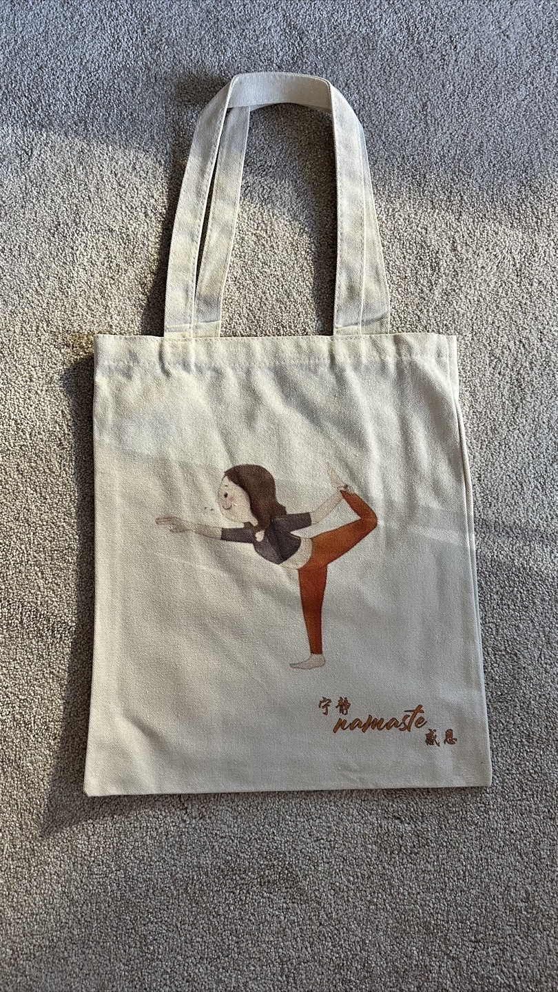 Yoga Themed Canvas Tote Bag