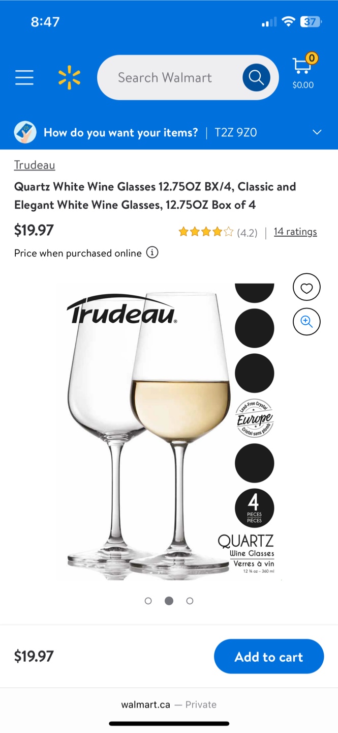 3 pieces of Trudeau Wine Glasses Set