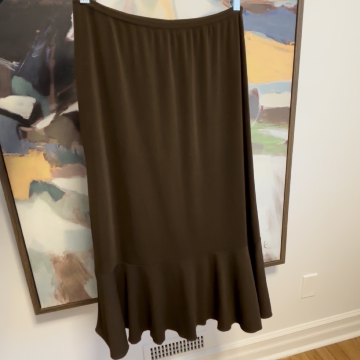 Brown Midi Skirt — Size Medium