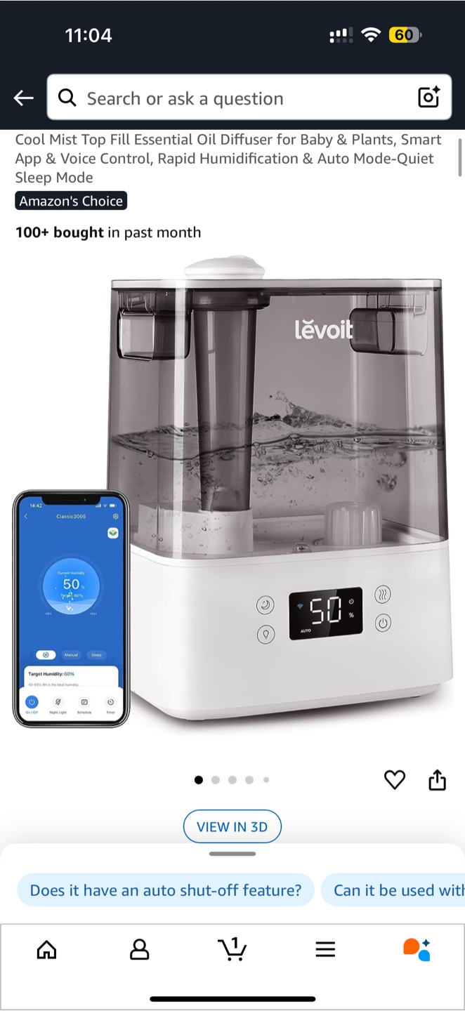 Levoit Smart Cool Mist Humidifier (Classic 300S)