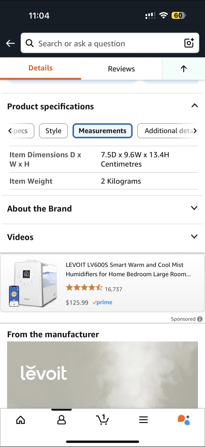 Levoit Smart Cool Mist Humidifier (Classic 300S) - photo 4