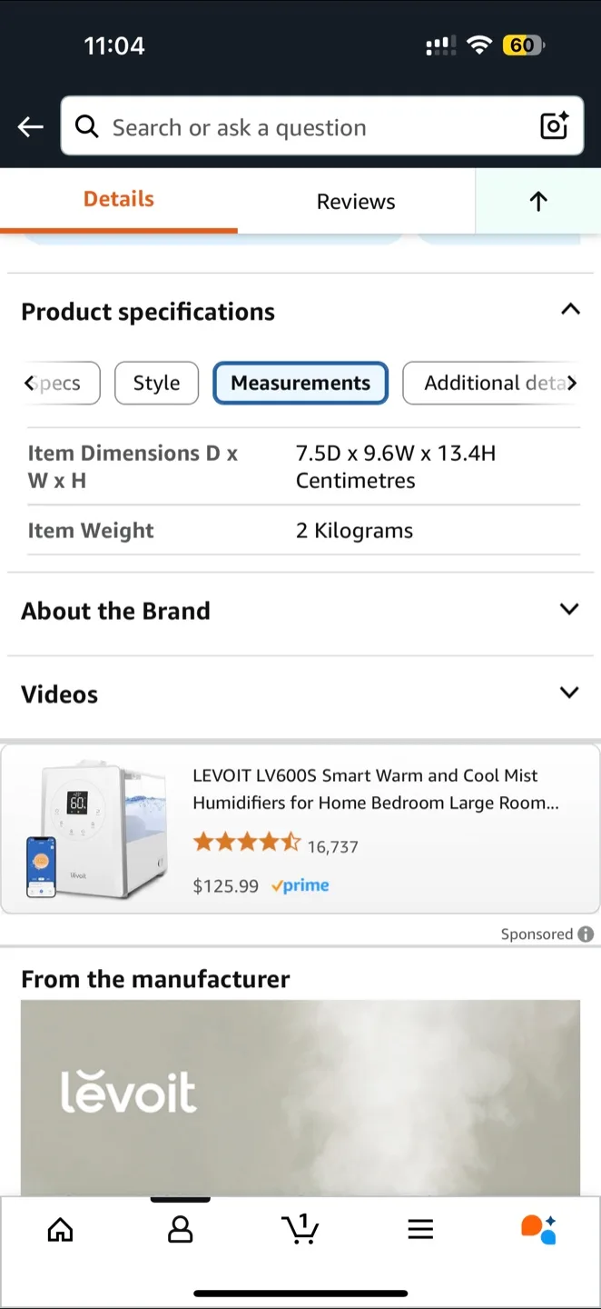 Levoit Smart Cool Mist Humidifier (Classic 300S) image indicator(4)