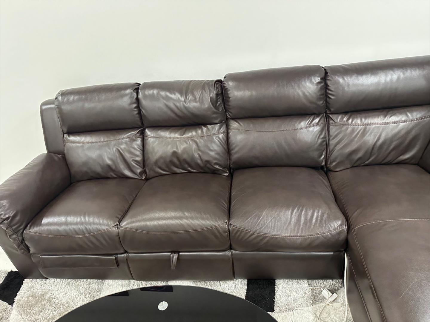 Brown Leather Sectional Couch