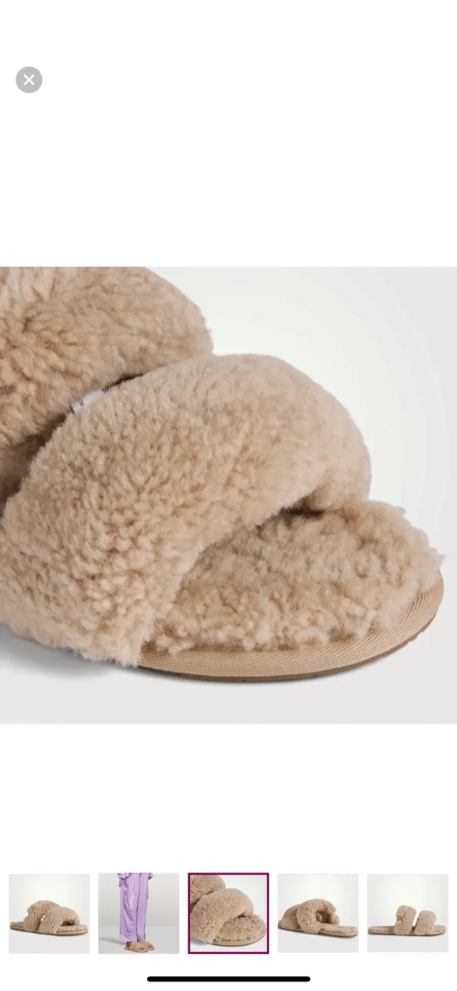 NWT UGG Maxi Curly Scuffetta Slippers, Sand, 5 image indicator(3)