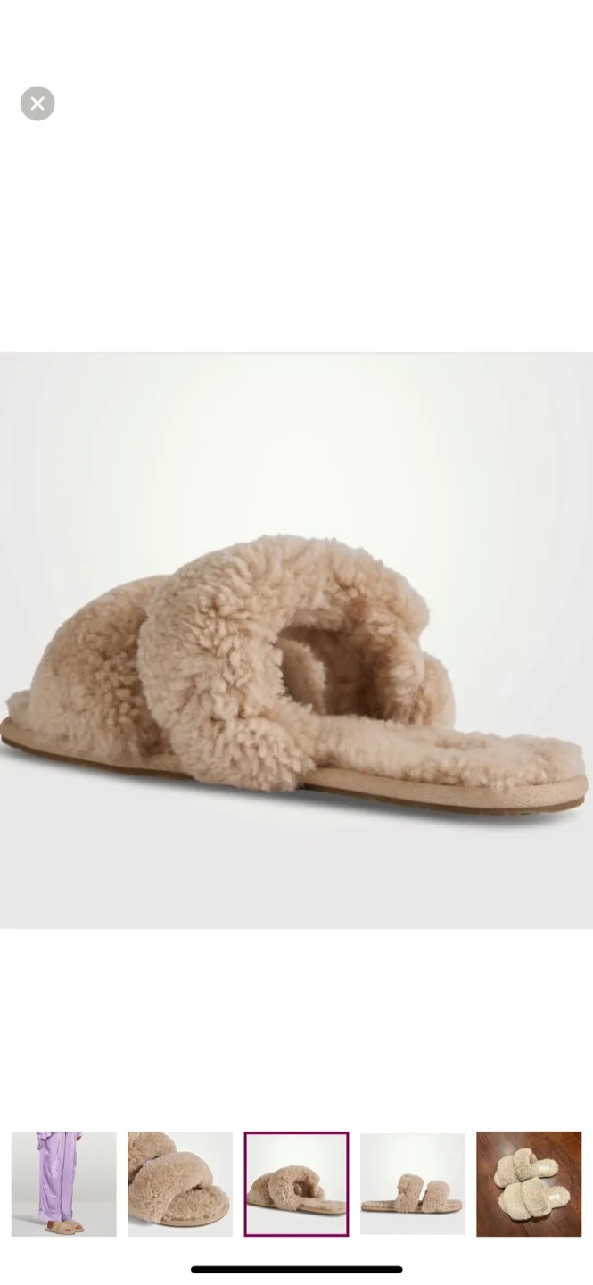 NWT UGG Maxi Curly Scuffetta Slippers, Sand, 5 image indicator(4)