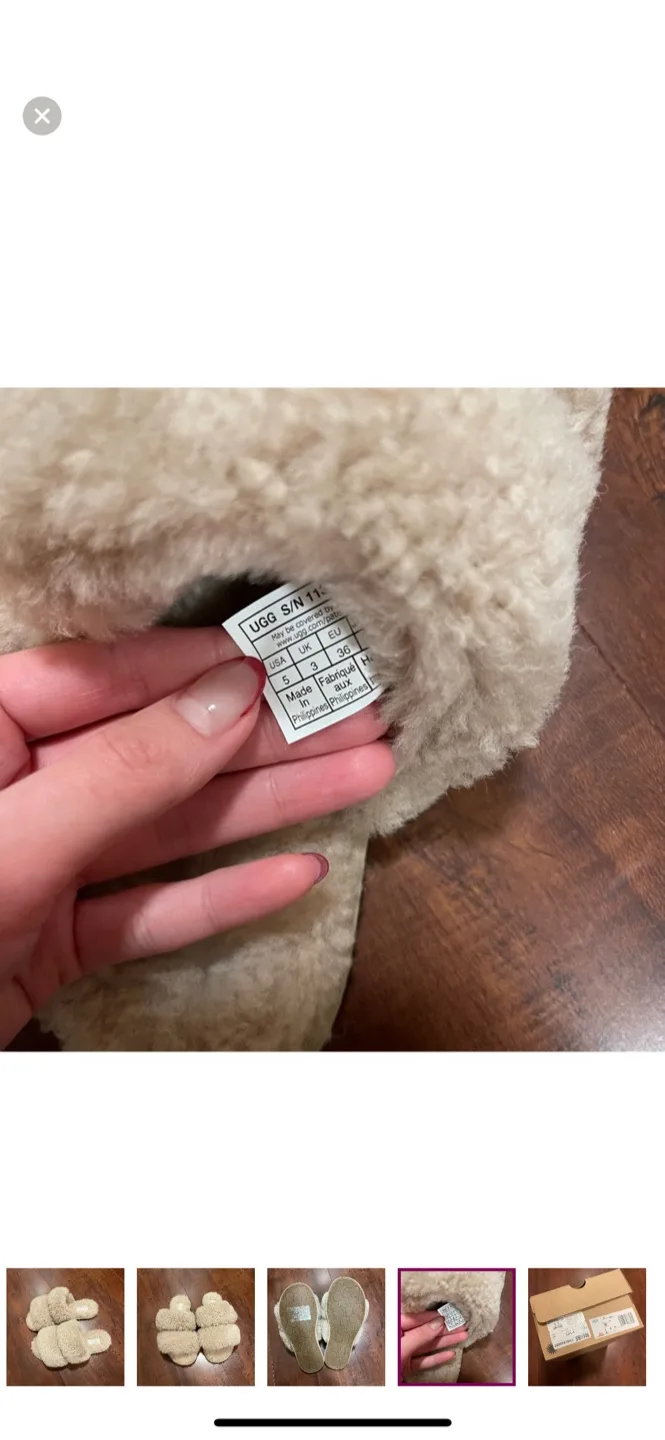 NWT UGG Maxi Curly Scuffetta Slippers, Sand, 5 image indicator(9)