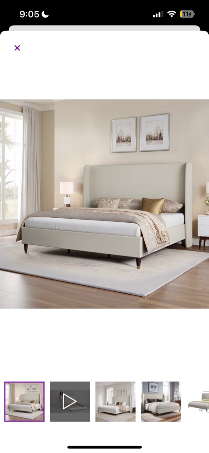Upholstered Queen Size Bed
