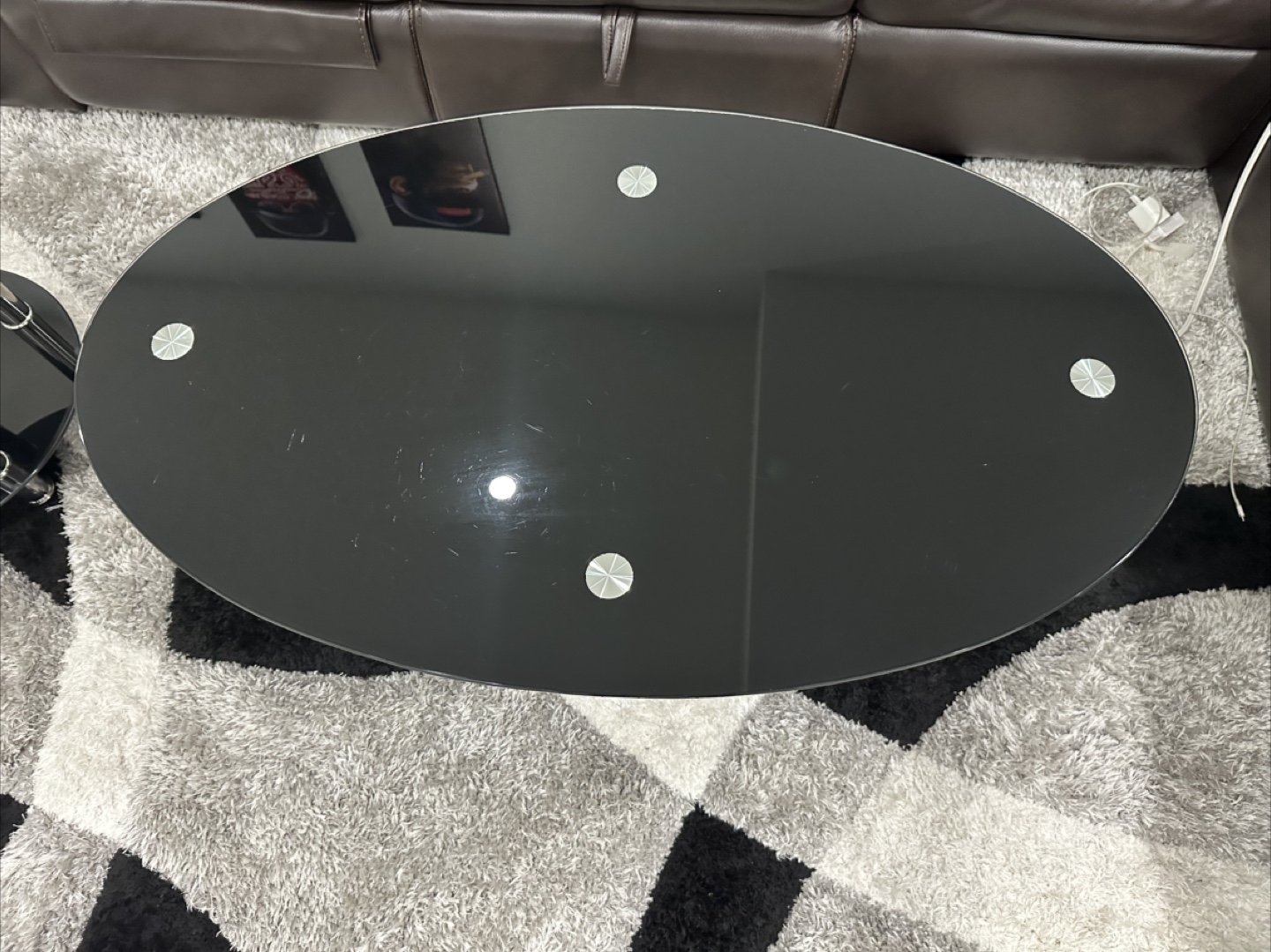 Modern Black Glass Coffee Table & Side Tables Set