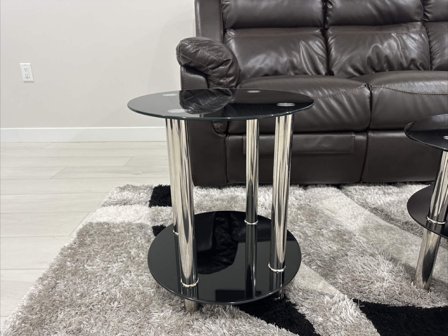 Modern Black Glass Coffee Table & Side Tables Set - photo 4