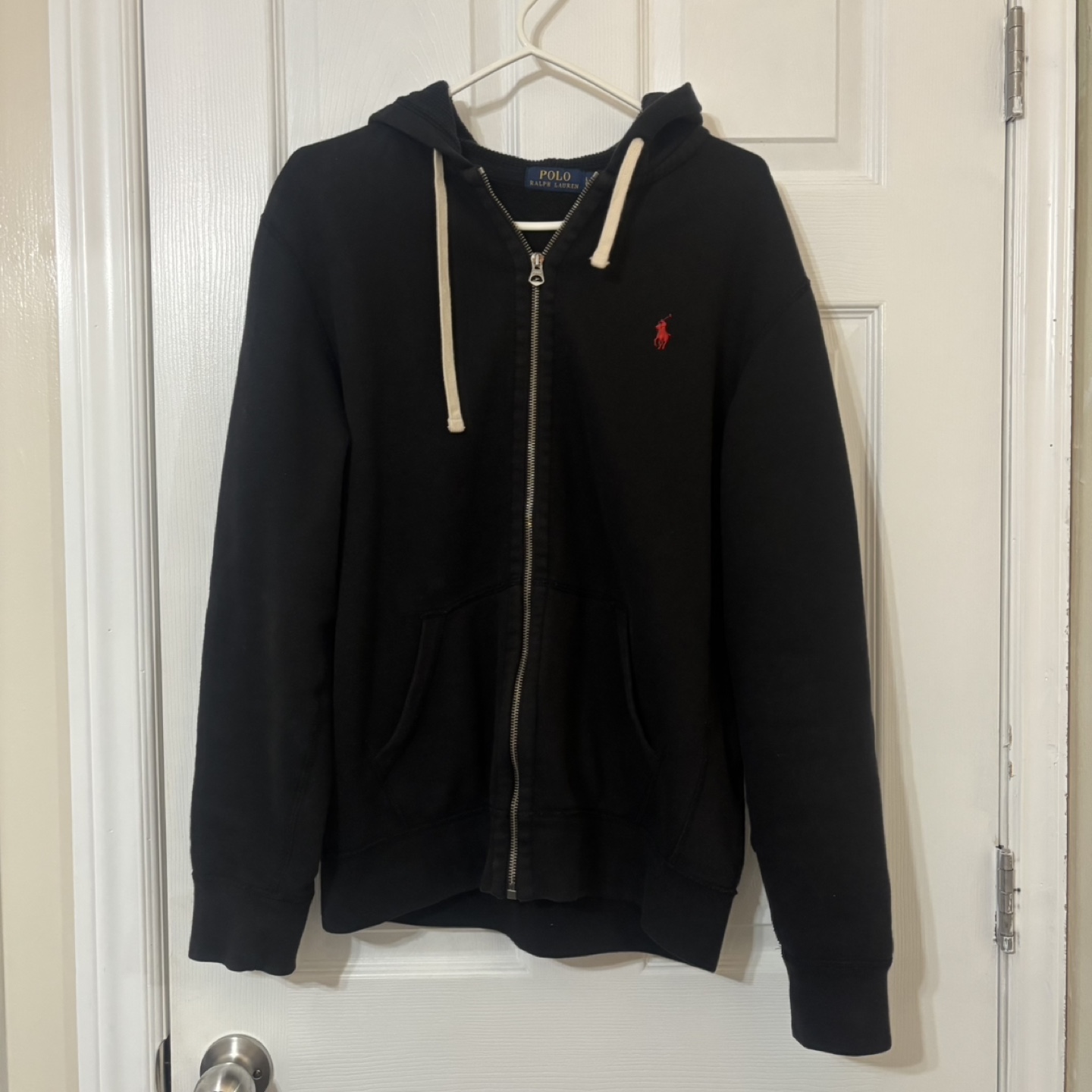 Polo Ralph Lauren Black Zip-Up Hoodie, Size L